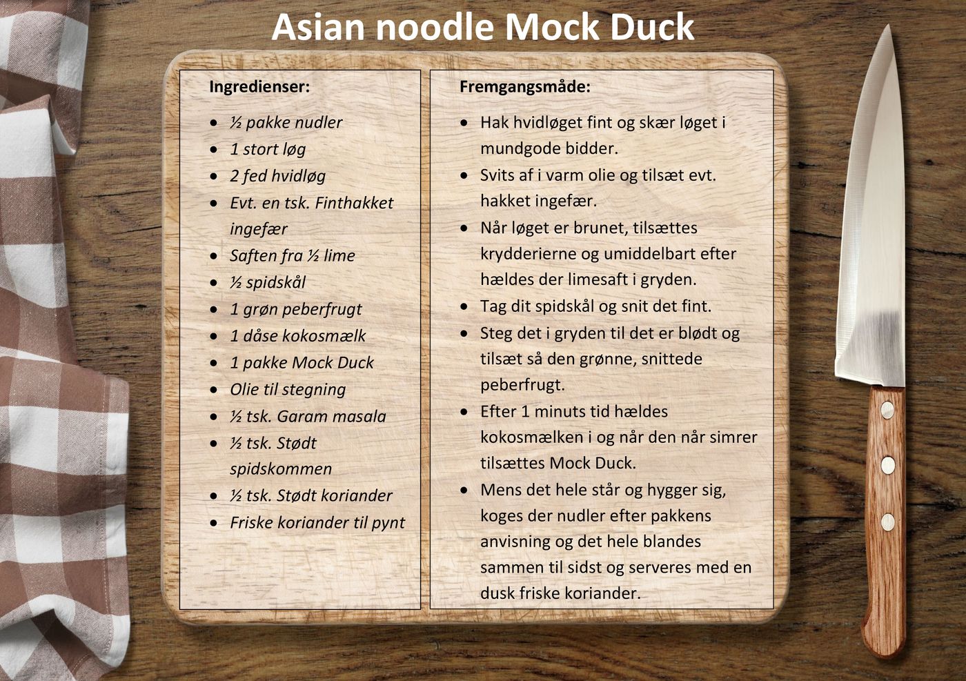 Asian noodle Mock Duck